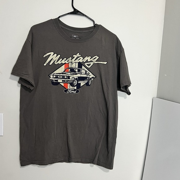 Ford Other - Ford Motor Mustang Shirt Men's Gray Grease Monkey Muscle Car Size Large Tshirt